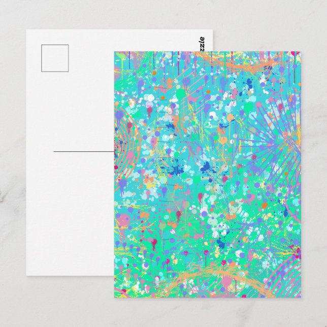 Abstract Art: Tiny Sea Creatures  Postcard (Front/Back)