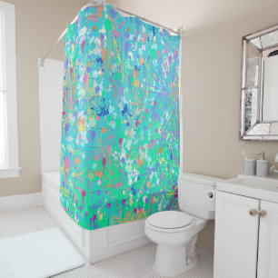 Abstract Art: Tiny Sea Creatures Shower Curtain