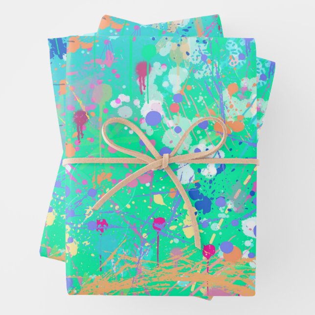 Abstract Art: Tiny Sea Creatures  Wrapping Paper Sheet (In situ)
