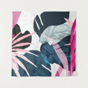 Abstract art tropical leaves background. Wallpaper Tapestry