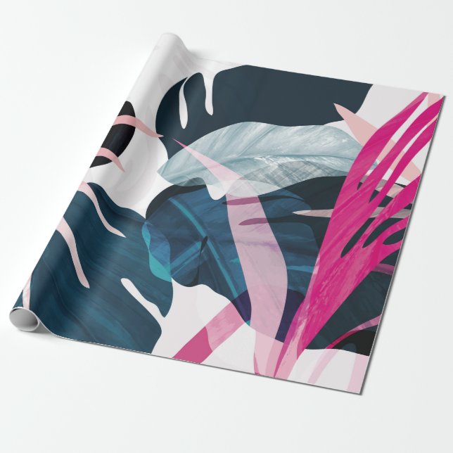 Abstract art tropical leaves background. Wallpaper Wrapping Paper (Unrolled)