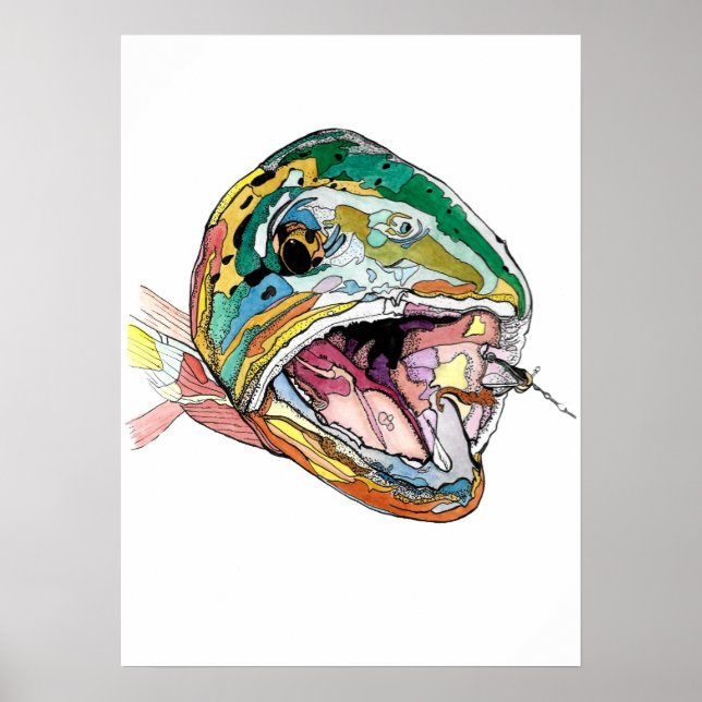 Abstract Art Trout Poster (Front)