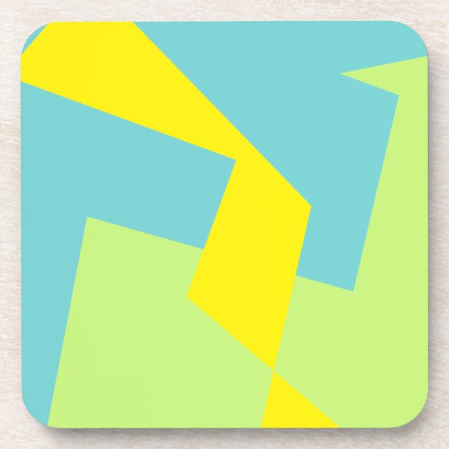 Abstract Art Turquoise Blue Green Coaster (Front)