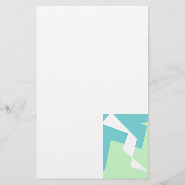 Abstract Art Turquoise Blue Green Stationery (Front)