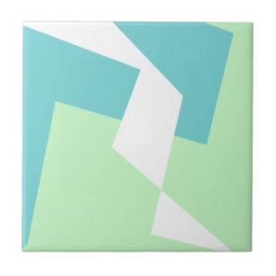 Abstract Art Turquoise Blue Green Tile