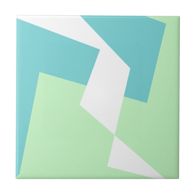 Abstract Art Turquoise Blue Green Tile (Front)