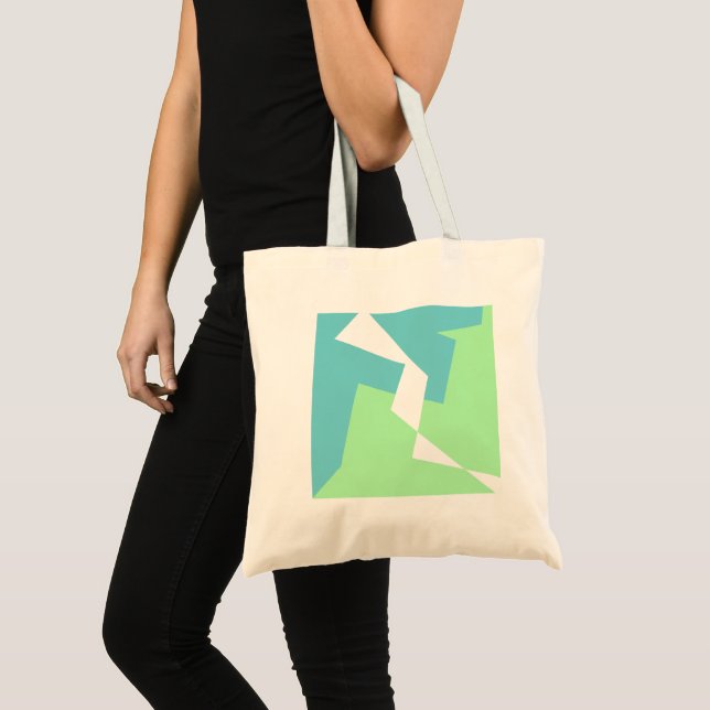 Abstract Art Turquoise Blue Green Tote Bag (Front (Product))
