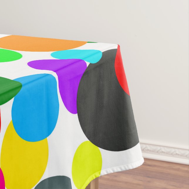 Abstract Art Turquoise Green Blue White Tablecloth (In Situ)