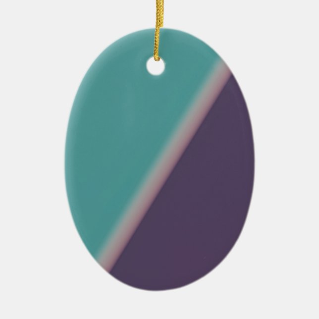 Abstract Art Turquoise Purple Ceramic Tree Decoration (Front)