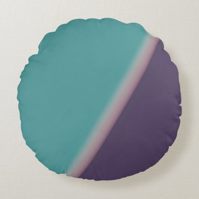 Abstract Art Turquoise Purple Round Cushion (Front)