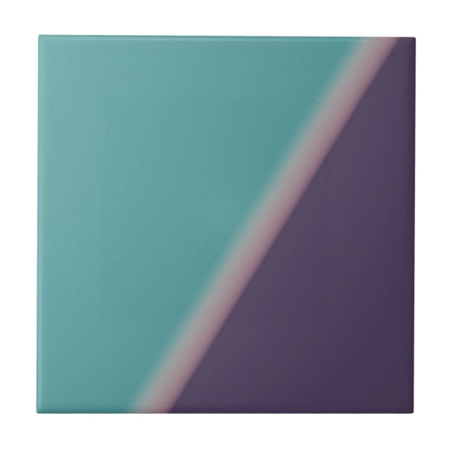 Abstract Art Turquoise Purple Tile (Front)