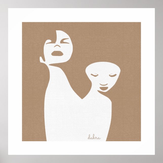 Abstract Art Two Black Women Poster (Front)