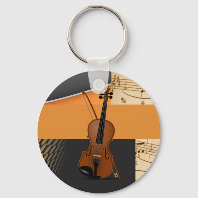 Abstract art violin design key ring (Front)