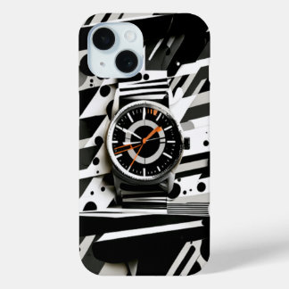 abstract art watch shell iPhone 15 case