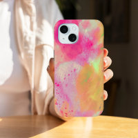 Abstract Art Watercolor in Pink Yellow Purple