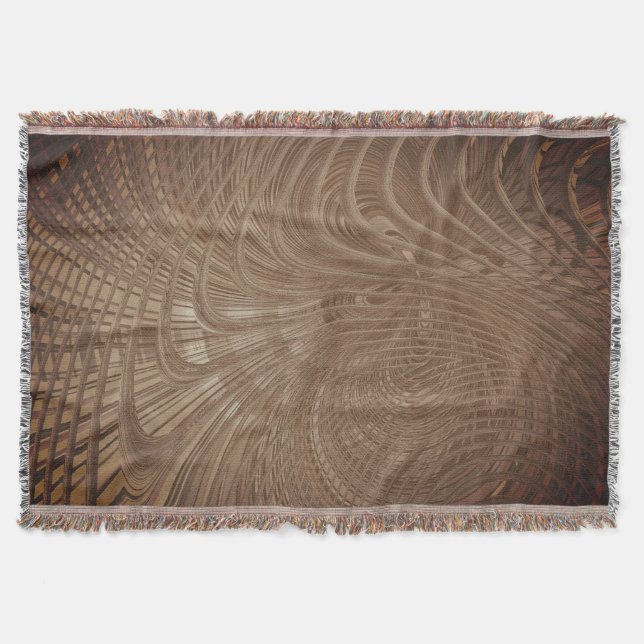 Abstract Art Waves Throw Blanket (Front)