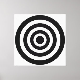 Abstract Art with Circles in Black & White Canvas
