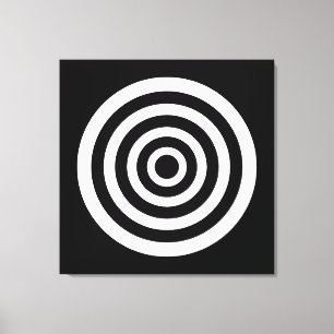 Abstract Art with Circles in Black & White Canvas
