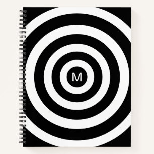 Abstract Art with Circles in Black & White Notebook