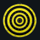 Abstract Art with Circles in Black & Yellow Dartboard<br><div class="desc">Abstract art with circle geometric shapes in black and yellow.</div>