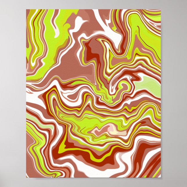 Abstract Art with Earthy & Vibrant Tones Poster (Front)