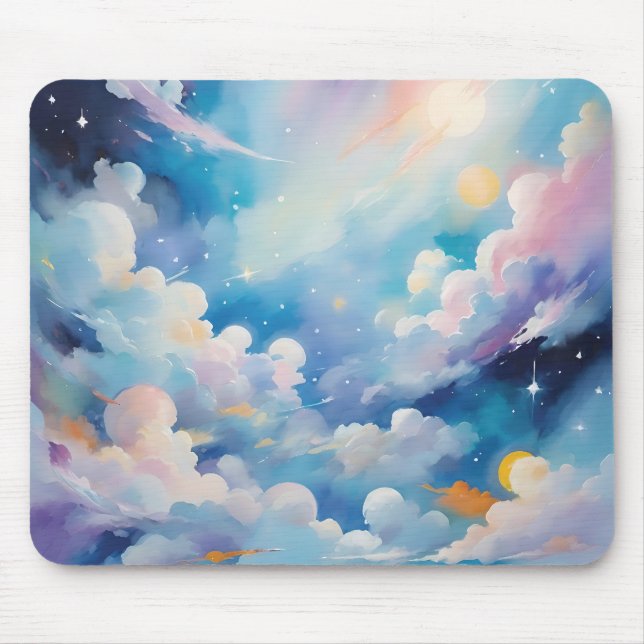 Abstract art with sky theme mouse mat (Front)