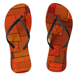 Abstract Art with Tic Tac Toe Game Drawing  Flip Flops