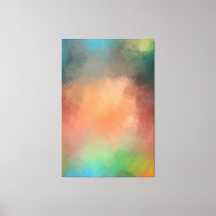 Abstract Art Yellow Blue Green Red Modern Colourfu Canvas Print