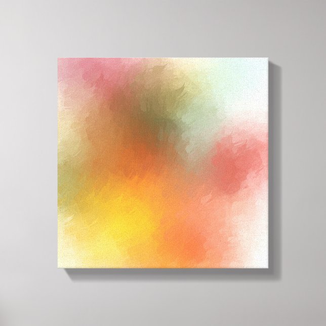 Abstract Art Yellow Blue Purple Green Red Pink Canvas Print (Front)