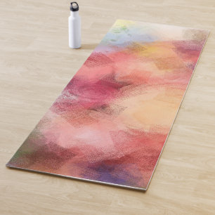 Abstract Art Yellow Green Red Pink Blue Purple Yoga Mat