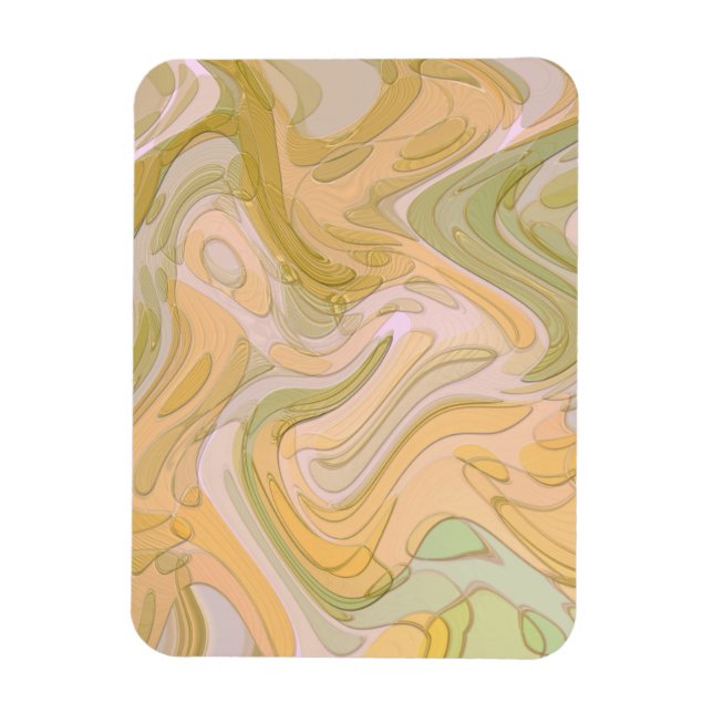 Abstract Art Yellow Green Swirls Magnet (Vertical)