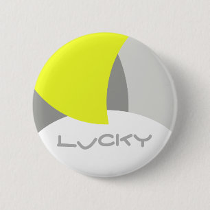 Abstract Art Yellow Grey White 6 Cm Round Badge