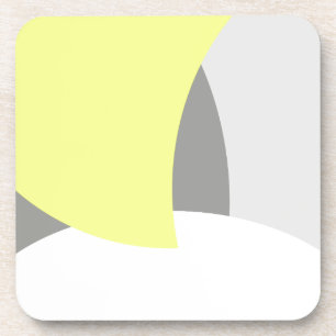 Abstract Art Yellow Grey White Coaster