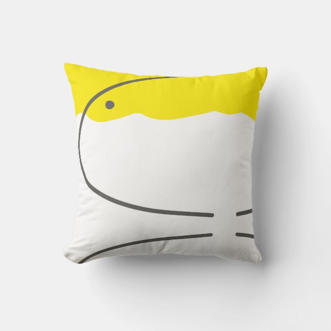 Abstract Art Yellow Grey White Minimalism Cushion (Front)