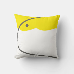 Abstract Art Yellow Grey White Minimalism Cushion