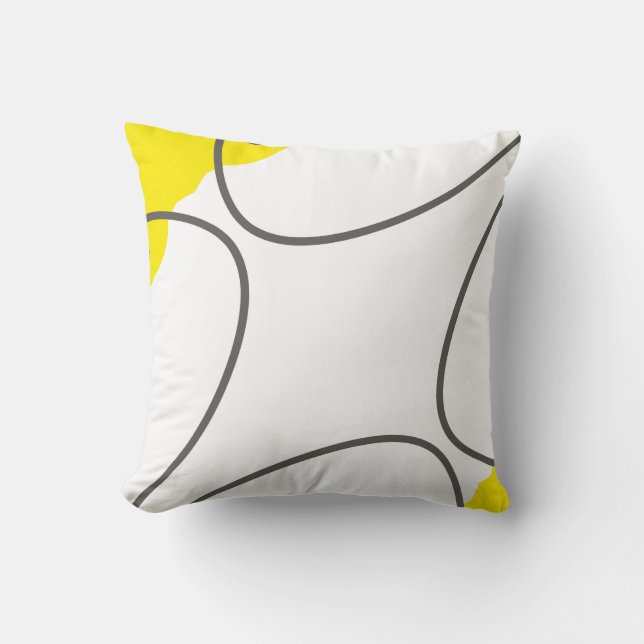 Abstract Art Yellow Grey White Minimalism Cushion (Front)