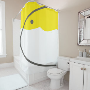 Abstract Art Yellow Grey White Minimalism Shower Curtain