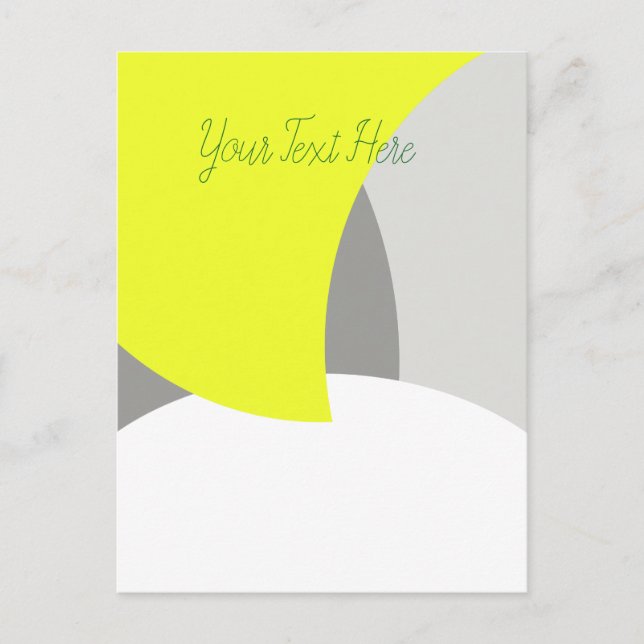 Abstract Art Yellow Grey White Postcard (Front)