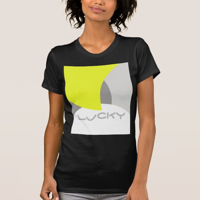 Abstract Art Yellow Grey White T-Shirt (Front)