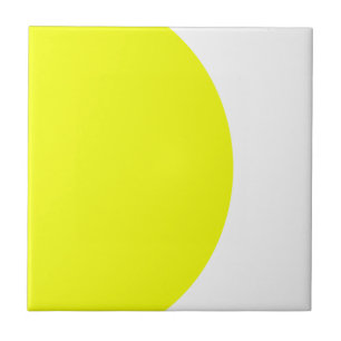 Abstract Art Yellow White Minimalism Tile
