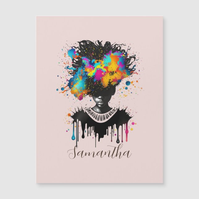 Abstract Artist Afro Woman | Black and White (Front)