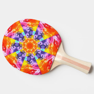 Abstract Artist Paint Colorful Kaleidoscope Ping Pong Paddle