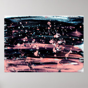 Abstract artistic dark grey and pink background wi poster