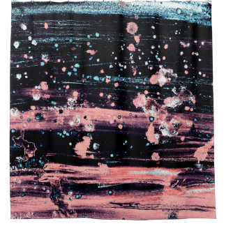 Abstract artistic dark grey and pink background wi shower curtain