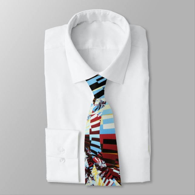 Abstract Artistic Fractal Art Modern Geometric Tie (Tied)