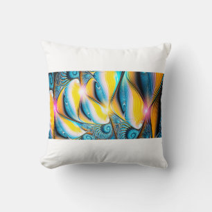 Abstract artistic golden and blue modern light bac cushion