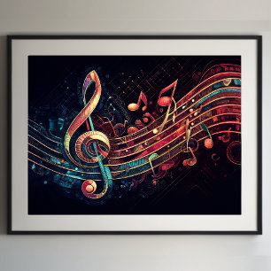 Abstract Artistic Music Theme II Poster