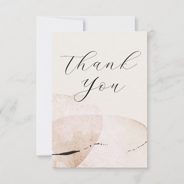 Abstract Artistic Organic Watercolor Shapes Thank You Card (Front)