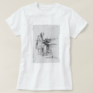 Abstract Artistic Pianist Sketch -  T-Shirt