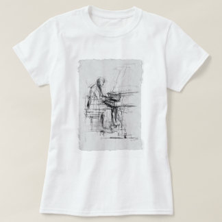 Abstract Artistic Pianist Sketch - T-Shirt